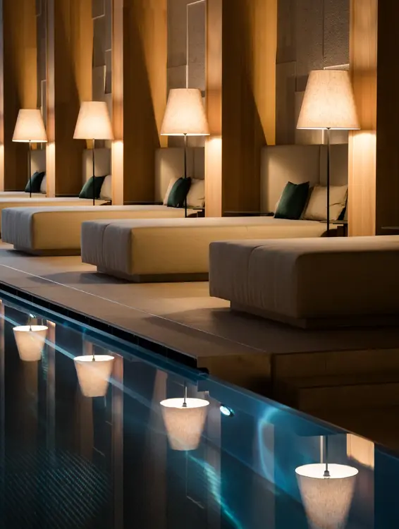 Daybeds im Gartenspa